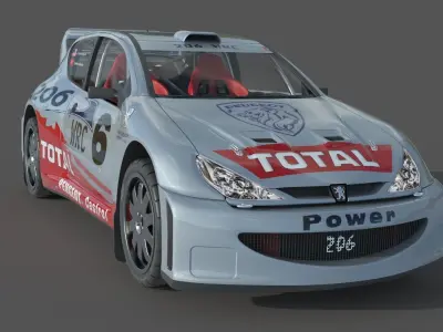 Peugeot 206 WRC 3D model