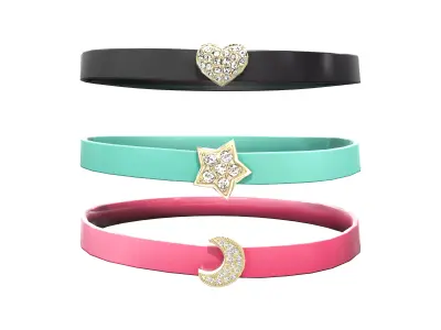 Choker with Pendants Low-poly 3D model