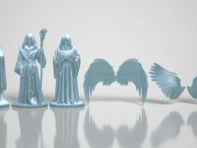 The Sacred Watcher Statues Low-poly 3D model