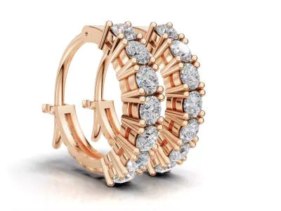 AV 729 Diamond Hoop Earrings for woman 3D print model