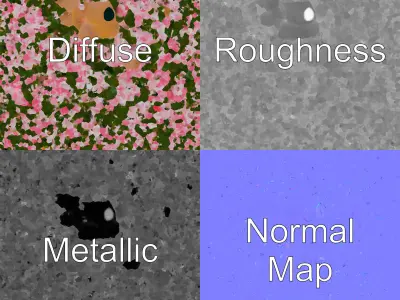 Pink Peonies in Rustic Vase model pack Low-poly 3D model