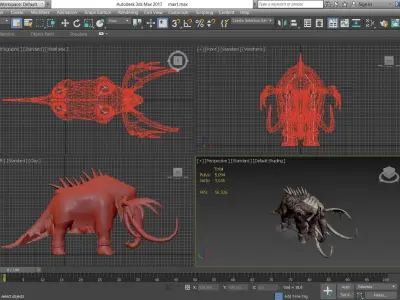 Animal - Fantasy mammoth Low-poly 3D model