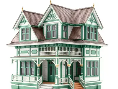 Victorian Green House model pack Low-poly 3D model
