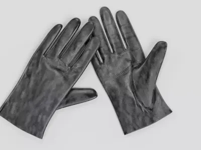 -Leather Gloves - Women- 3D model