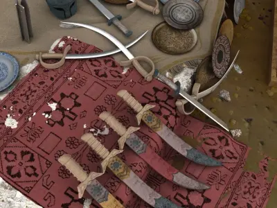 Metals set of weapons 3D model