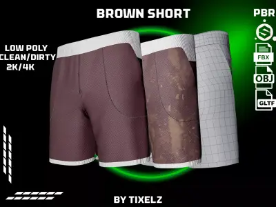 Brown Short Free low-poly 3D model