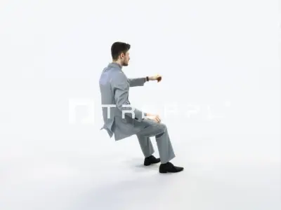 Posture 20A Driver Driving Sitting Elegant Business Man Low-poly 3D model