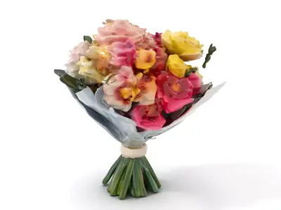 Elegant Floral Bouquet model pack Low-poly 3D model