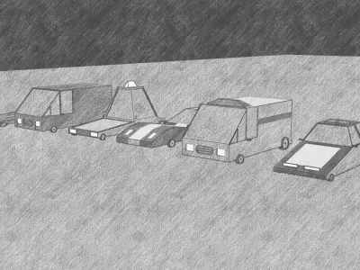 Cartoon Car Pack Low Poly Low-poly 3D model