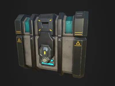 Sci fi Crate - Game mesh Free low-poly 3D model