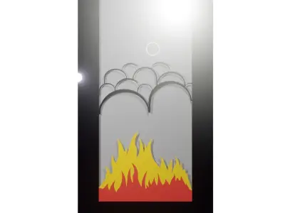 Door Fire Smoke design 3D model