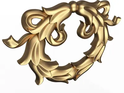 Gold Laurel Wreath 04 Low-poly 3D model