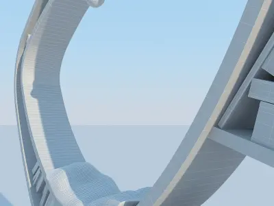 Bookshelf book shelf with circular shape 3D model