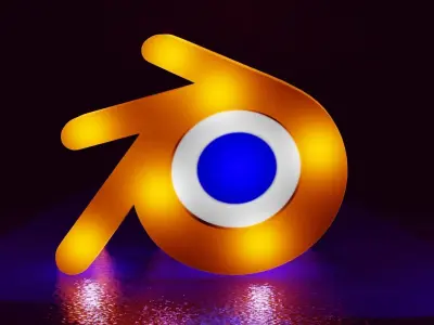 Three Dimensional Blender Logo - Decorative Lamp Free low-poly 3D model