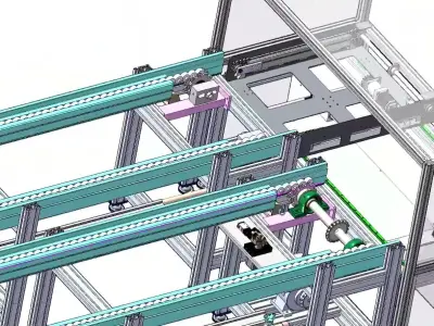  Engine Assembly Line Conveyor System 3D model