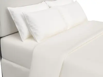 Linen Loran Upholstered Headboard 3D model