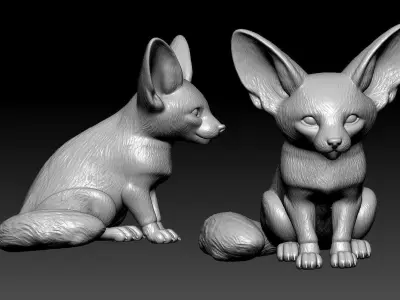 Fox Poses - Red fox statue - decor - 3D print 3D print model