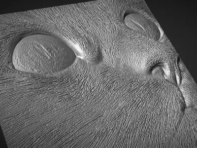 Cat head wall decor  for cnc carving 3D print model