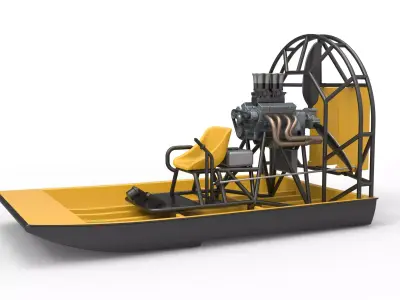 Drag racing Airboat Scale 1 to 25 3D print model