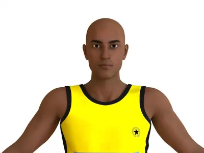 Athlete Action - Hurdles 3D model