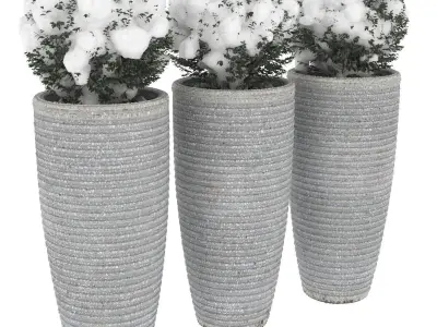 Bush pot snow 3D model