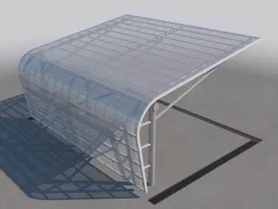 Carport Design With Steel Construction 2 3D model