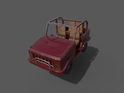 Low Poly Jeep car-PBR Material Low-poly 3D model