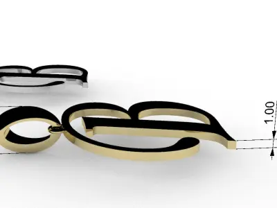 Letter B NECKLACE 3D print model