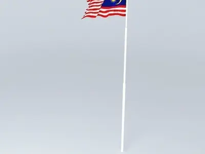 Malaysian Flag Free 3D model