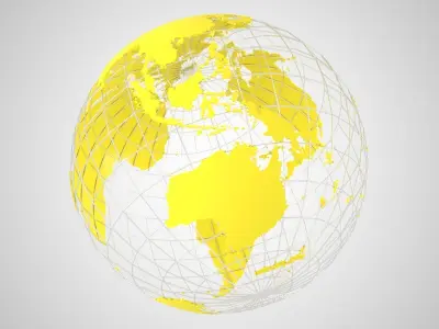 Globe News Skeleton Light Yellow 3D model
