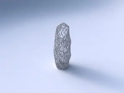 Vase twisted bent hexagon with twisted lattice tiles 3D print model