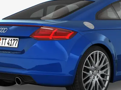 Audi TT Coupe 2015 detailed interior 3D model