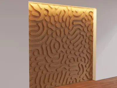 Decorative Wooden Wall Model 18 Low-poly 3D model