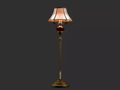 Vintage Brass Floor Lamp Pack 3D model