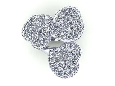 Love Leaf Hart Diamond Ring 3D print model