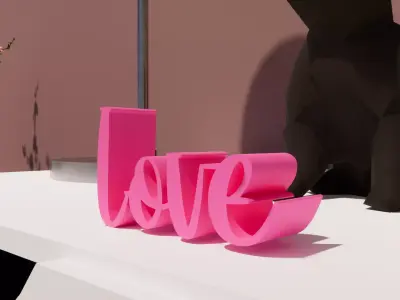 Customized Romantic Flow Love  02  3D print model