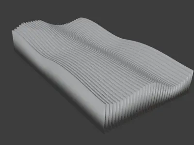 Artistic deco soft wave concept 3D print model