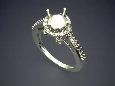 Luxury Ring With Tiny Diamonds On Sides VJR71 3D print model