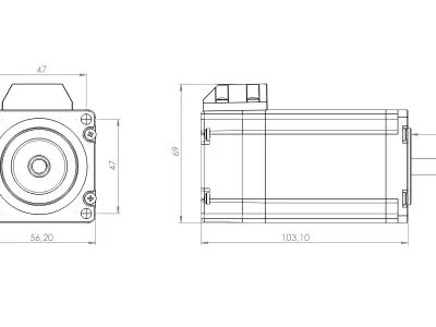 Stepper Motor with encoder NEMA23 3D model