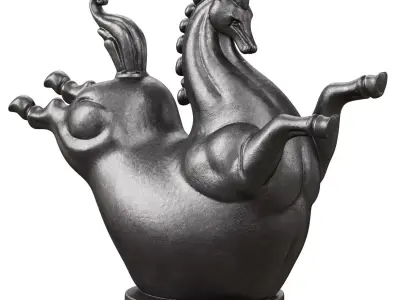Metal horse figurine 3D model