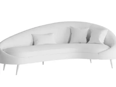 Curved High-low Back Sofa 3D model