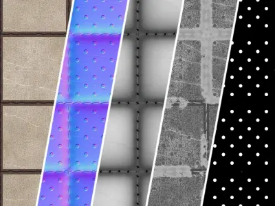 Leather Materials 40- Stitched Leather By Dot Metal - Seamless Texture