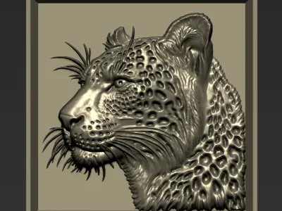Leopard Head A50 3D print model
