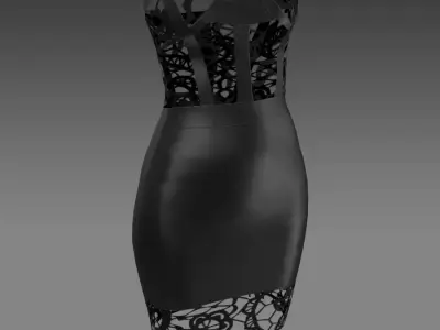 DRESS CORSET BLOUSE STRAP DETAIL  3D model