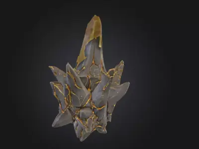 Luminous Obsidian Spire Low-poly 3D model