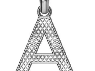 DIRECT CASTING ALPHABET PENDANT Texture 3D print model 3D 3D print model