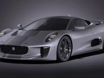 Jaguar C-X75 2017 VRAY 3D model