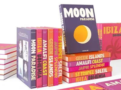 encyclopedia of assouline coffetable books travel red 3D model