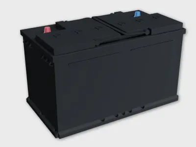 Car Battery 12 Volt Low-poly 3D model