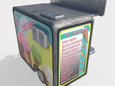 Ice Cream Truck Low-poly 3D model
